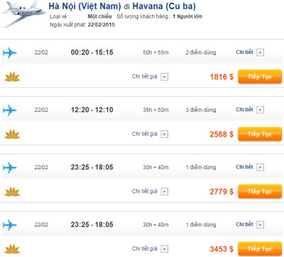 Vé máy bay Vietnam Airlines đi Cuba