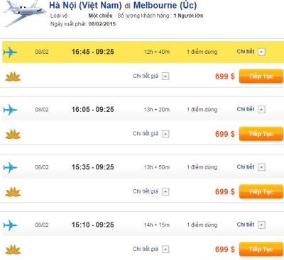 vé máy bay đi Melbourne