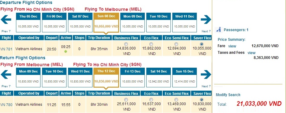 vé máy bay đi Melbourne